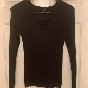 Criss Cross V-Neck Sweater Top